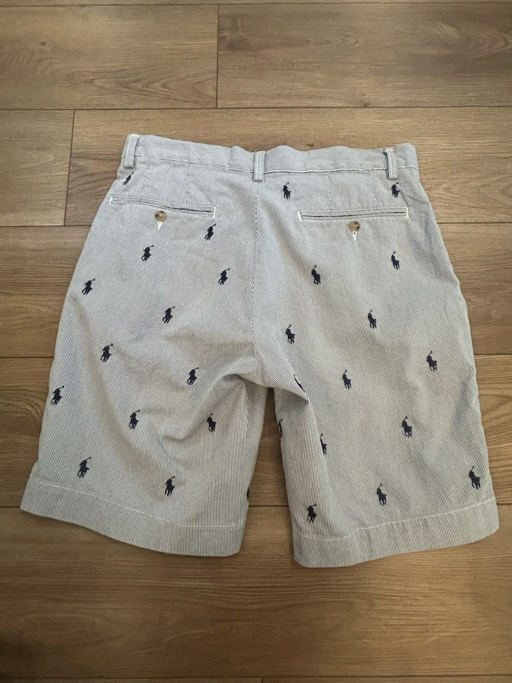 Polo Ralph Lauren Classic Fit Seersucker Embroidered Pony Shorts Men’s 31